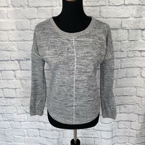 Women XS athletic fit Crewneck Longsleeve drop shoulder top grey